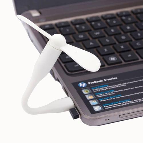 Flexible Mini Portable USB Powered 2-Blade USB Fan(White)