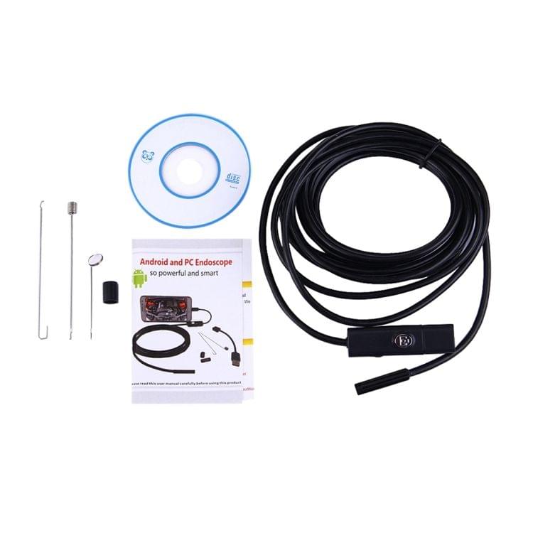 2 in 1 Micro USB & USB Endoscope Waterproof Snake Tube Inspection 1.0MP Camera with 6 LED for Newest OTG Android Phone, Length: 2m, Lens Diameter: 9mm