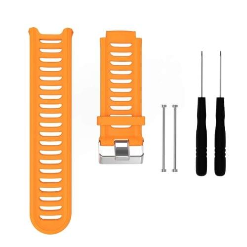 Solid Color Silicone Wrist Strap for Garmin Forerunner 910XT (Orange)