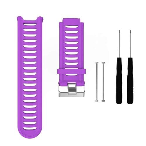 Solid Color Silicone Wrist Strap for Garmin Forerunner 910XT (Purple)