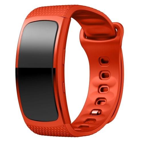 Silicone Wrist Strap Watch Band for Samsung Gear Fit2 SM-R360, Wrist Strap Size:126-175mm(Orange)