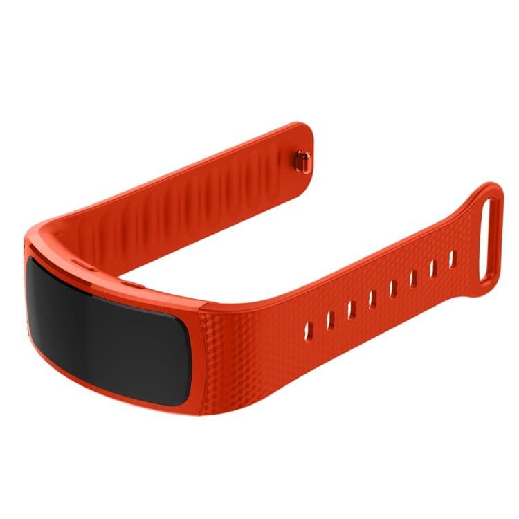 Silicone Wrist Strap Watch Band for Samsung Gear Fit2 SM-R360, Wrist Strap Size:126-175mm(Orange)