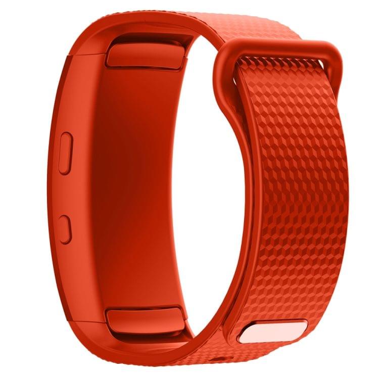 Silicone Wrist Strap Watch Band for Samsung Gear Fit2 SM-R360, Wrist Strap Size:126-175mm(Orange)