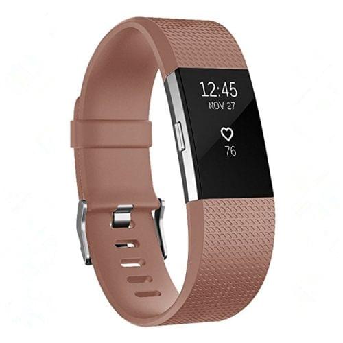 Square Pattern Adjustable Sport Wrist Strap for FITBIT Charge 2 (Coffee)