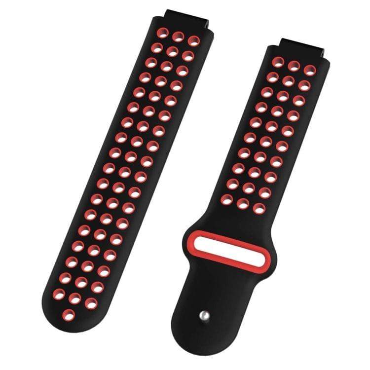 Double Colour Silicone Sport Wrist Strap for Garmin Forerunner 220 / Approach S5 / S20 (Black Red)