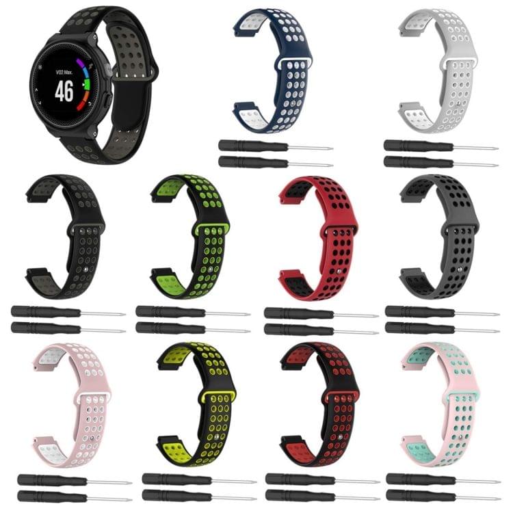 Double Colour Silicone Sport Wrist Strap for Garmin Forerunner 220 / Approach S5 / S20 (Black Red)