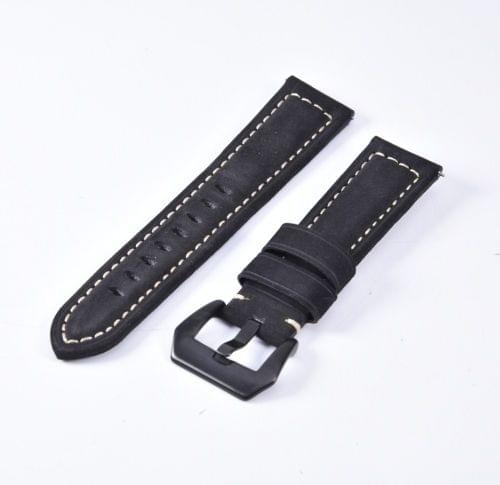Frosted leather large black buckle For  Huawei Watch GT / Watch 2 Pro Watch strap(black)
