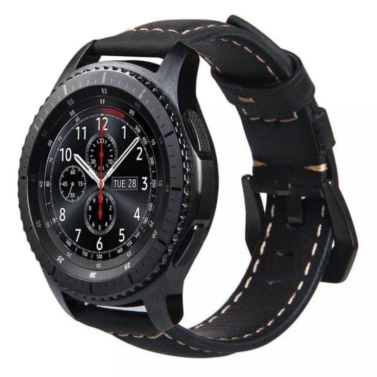 Frosted leather large black buckle For  Huawei Watch GT / Watch 2 Pro Watch strap(black)