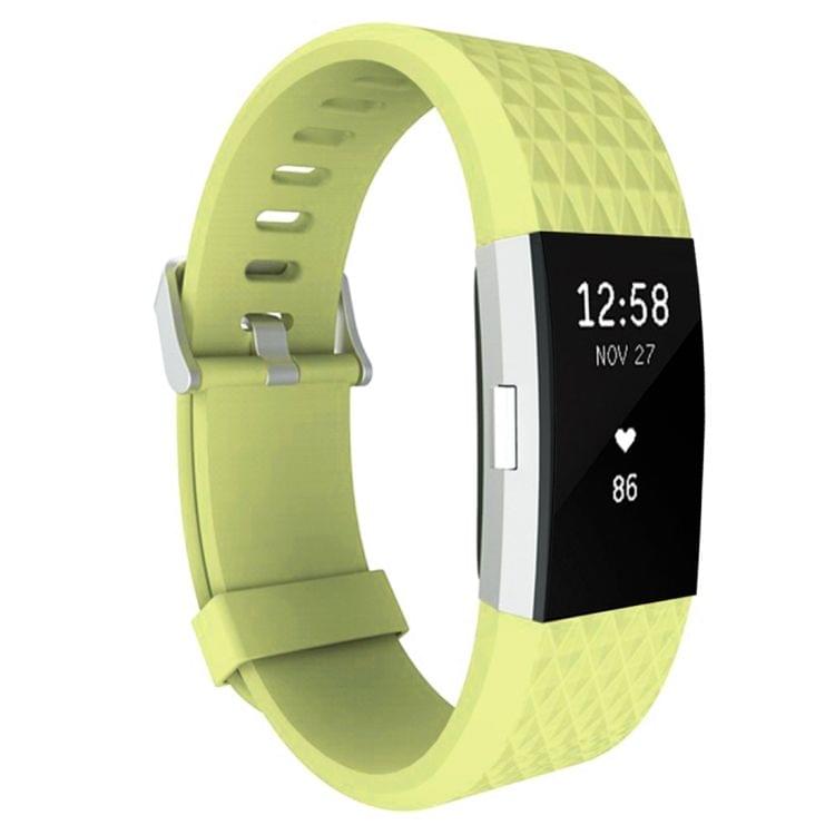 For Fitbit Charger 2 Bracelet Watch Diamond Texture TPU Watchband, Full Length: 23cm(Green)