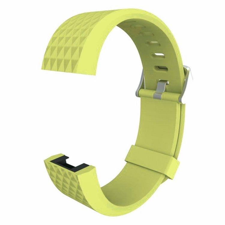 For Fitbit Charger 2 Bracelet Watch Diamond Texture TPU Watchband, Full Length: 23cm(Green)