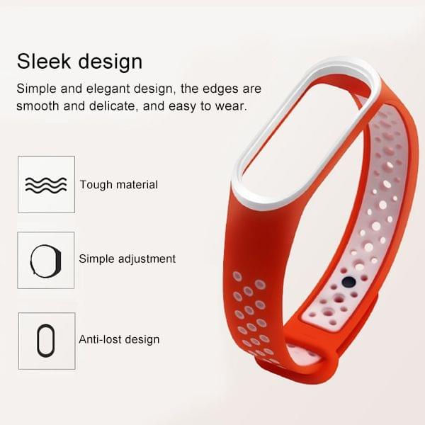 Colorful Silicone Wrist Strap Watch Band for Xiaomi Mi Band 3 & 4 (Black Blue)