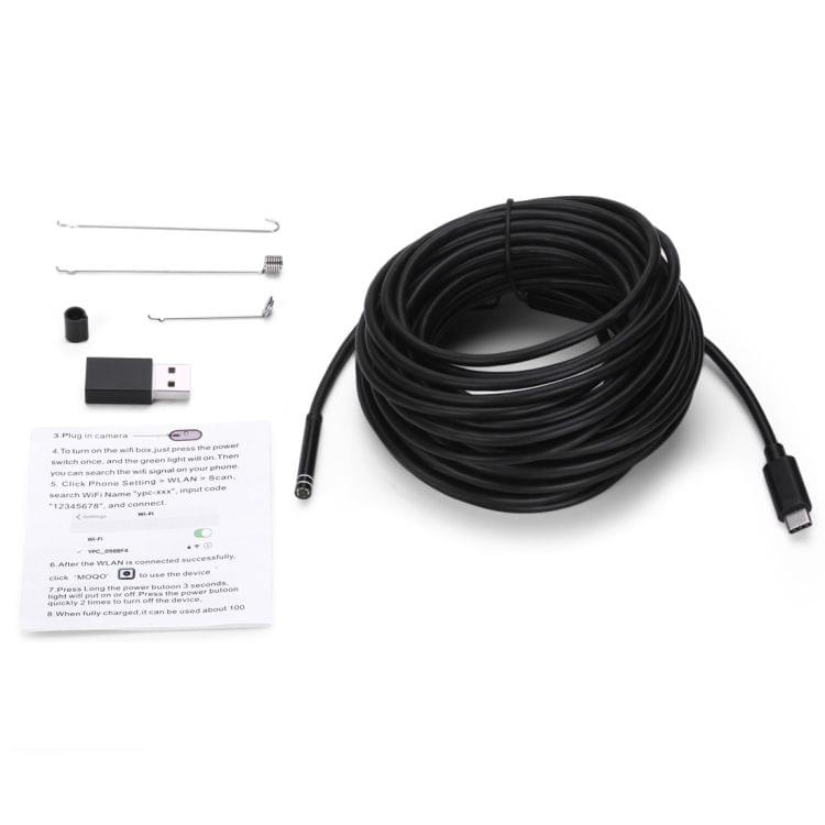 USB-C / Type-C Endoscope Waterproof IP67 Snake Tube Inspection Camera with 8 LED & USB Adapter, Length: 7m, Lens Diameter: 7mm