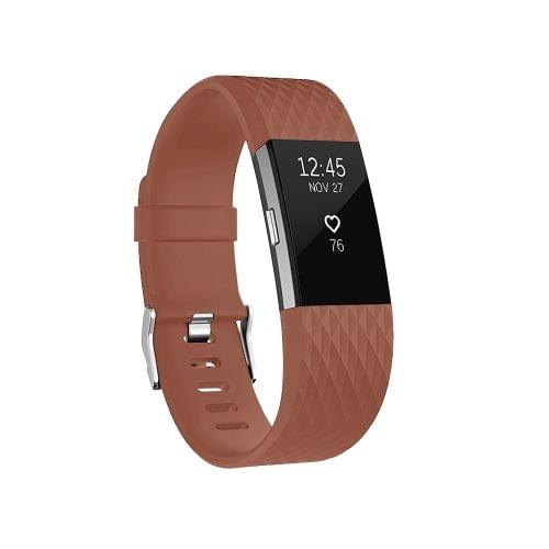 Diamond Pattern Adjustable Sport Wrist Strap for FITBIT Charge 2 (Champagne Gold)