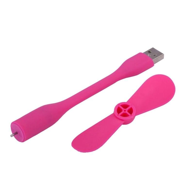 Flexible Mini Portable USB Powered 2-Blade USB Fan(Magenta)