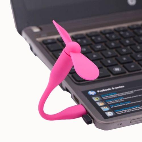 Flexible Mini Portable USB Powered 2-Blade USB Fan(Magenta)