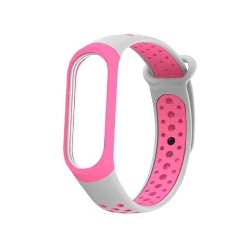 Colorful Silicone Wrist Strap Watch Band for Xiaomi Mi Band 3 & 4 (Pink)