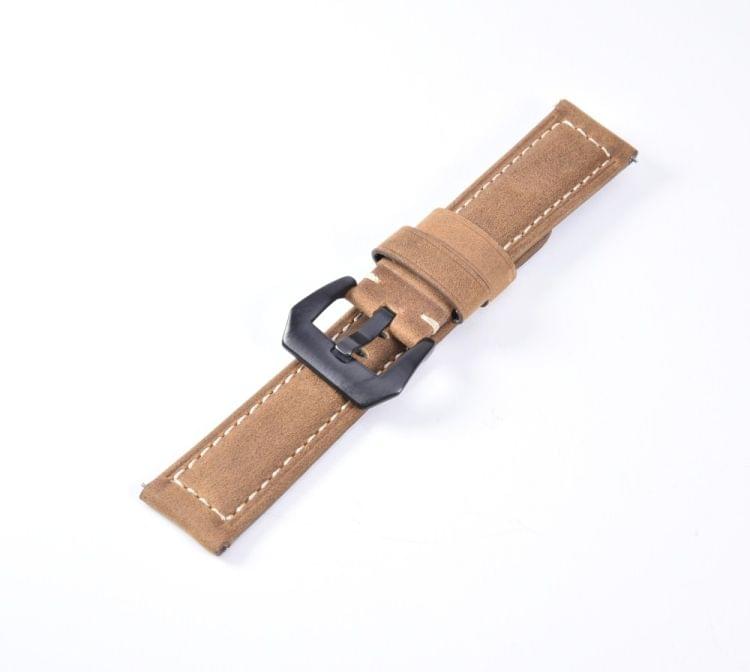 Frosted leather large black buckle For  Huawei Watch GT / Watch 2 Pro Watch strap(Light brown)