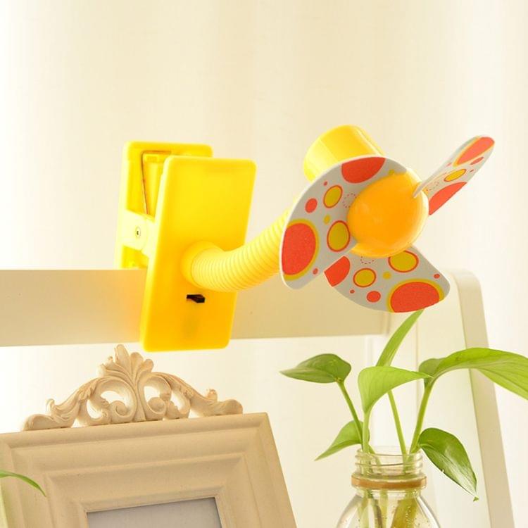Baby Crib Stroller Fan Mini Portable Clip USBCharging Dormitory Office Small Electric Fan(Green)