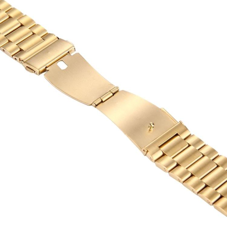 For Fitbit Blaze Smart Watch Butterfly Buckle 3 Beads Stainless Steel Watchband(Gold)