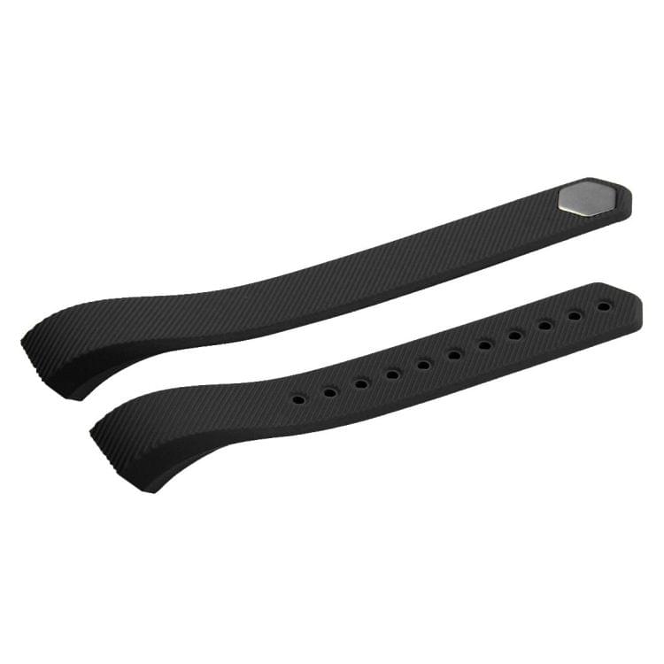 For Fitbit Alta Watch Oblique Texture Silicone Watchband, Small Size, Length: about 18.5cm(Black)