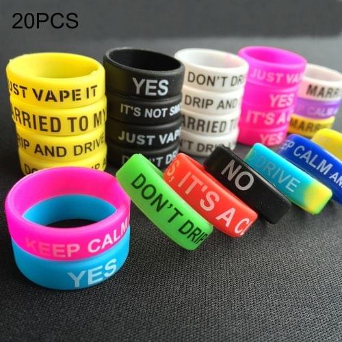 20 PCS Colorful E-cigarette Silicone Decorative Ring 22mm Random Color Delivery