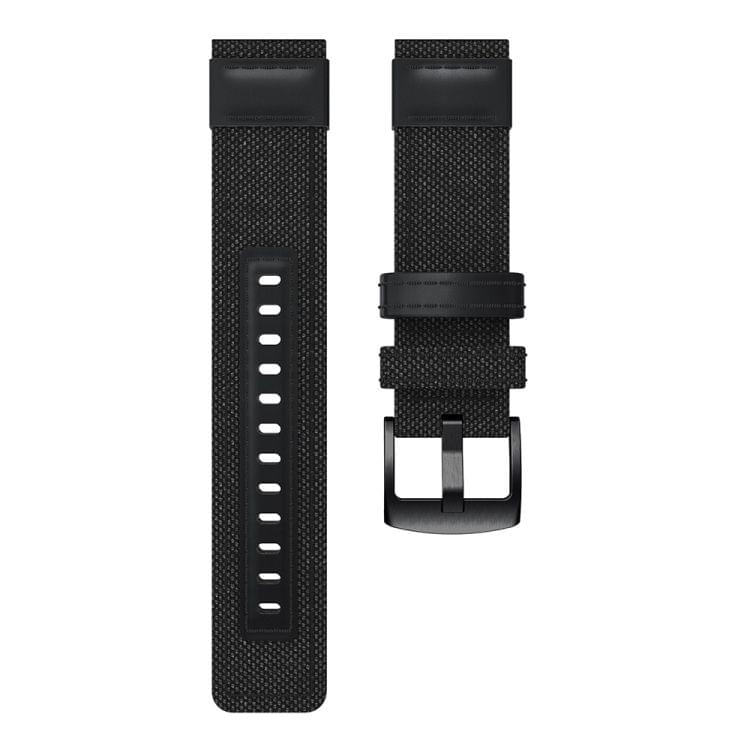 Canvas and Leather Wrist Strap Watch Band for Samsung Gear S2/Galaxy Active 42mm, Wrist Strap Size:135+96mm(Black)