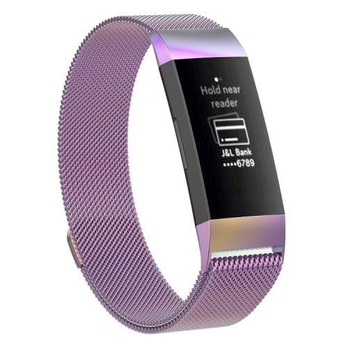 Stainless Steel Magnet Wrist Strap for FITBIT Charge 3, Size:Large, 217x18mm (Colorful Light)