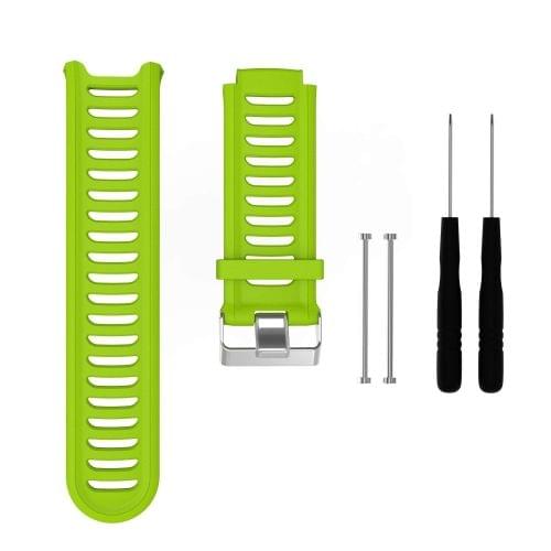 Solid Color Silicone Wrist Strap for Garmin Forerunner 910XT (Green)