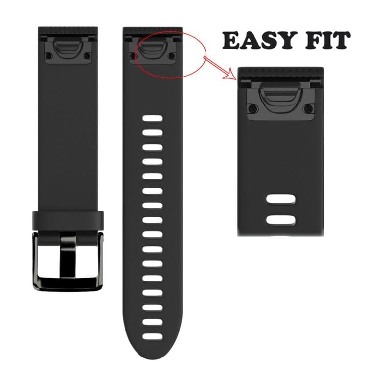 Quick Removable Silicone Wrist Strap for Fenix 5S 20mm(Black)