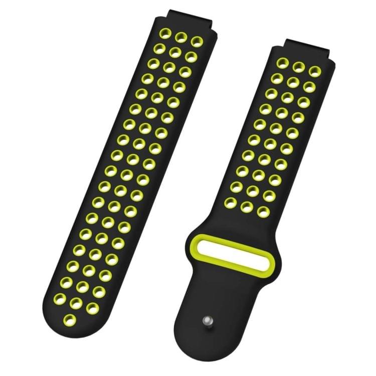 Double Colour Silicone Sport Wrist Strap for Garmin Forerunner 220 / Approach S5 / S20 (Black Yellow)