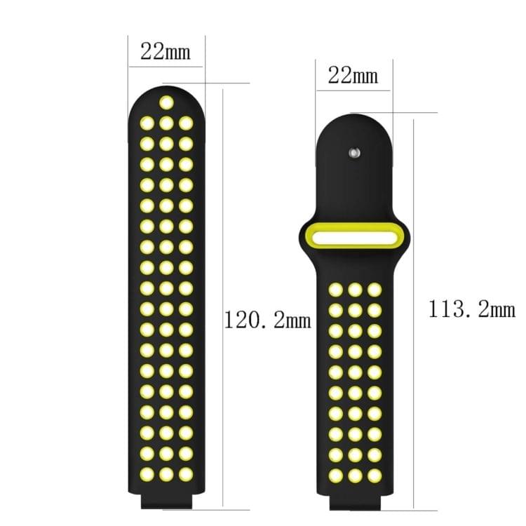 Double Colour Silicone Sport Wrist Strap for Garmin Forerunner 220 / Approach S5 / S20 (Black Yellow)