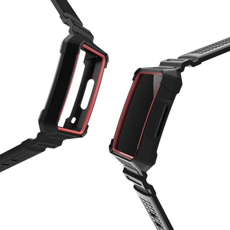 Square Hole Adjustable Sport Conjoined Wrist Strap for FITBIT Charge 3 (Red)