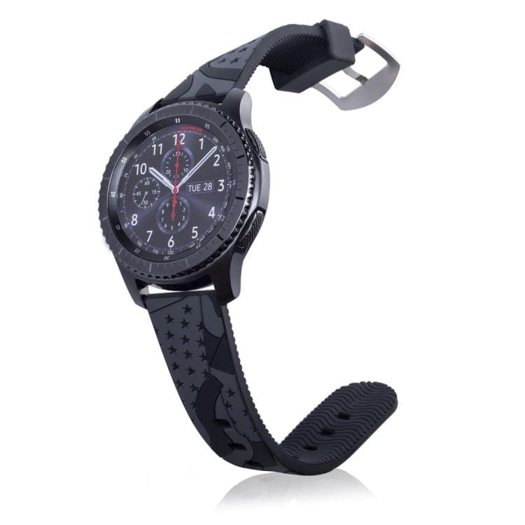 National Flag Pattern Silicone Wrist Watch Band for Samsung Gear S3  22mm(Black)