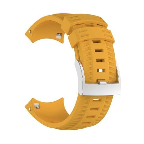 Silicone Replacement Wrist Strap for SUUNTO 9 (Yellow)