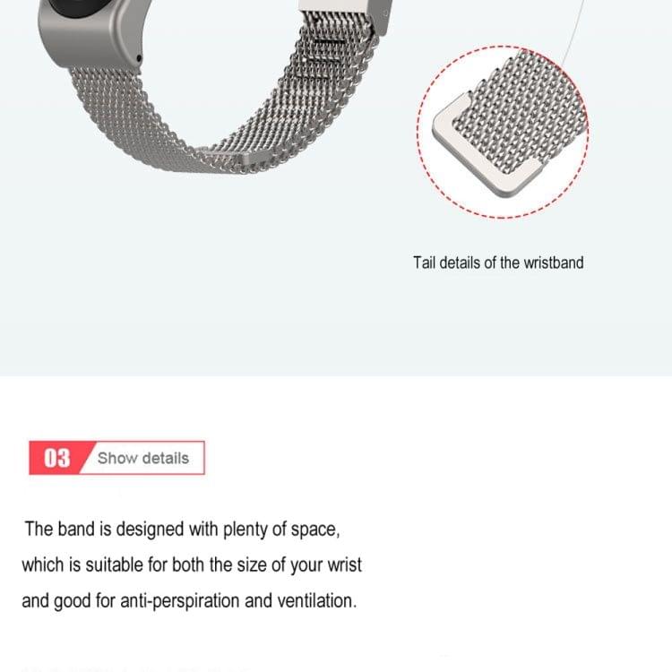 Mijobs Metal Strap for Xiaomi Mi Band 3 & 4 Screwless Buckle Style Stainless Steel Bracelet Wristbands Replace Accessories, Host not Included(Rose Gold)