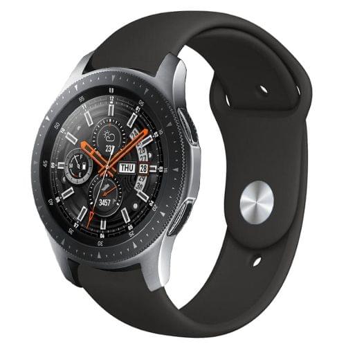 Monochrome Silicone Strap for Apply Samsung Galaxy Watch Active 20mm(Black)