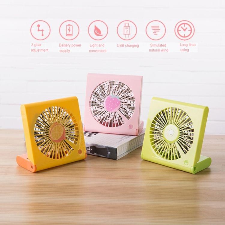Lemon Pattern Mini Notebook Folding USB Fan with Wind 3 Speeds(Orange)