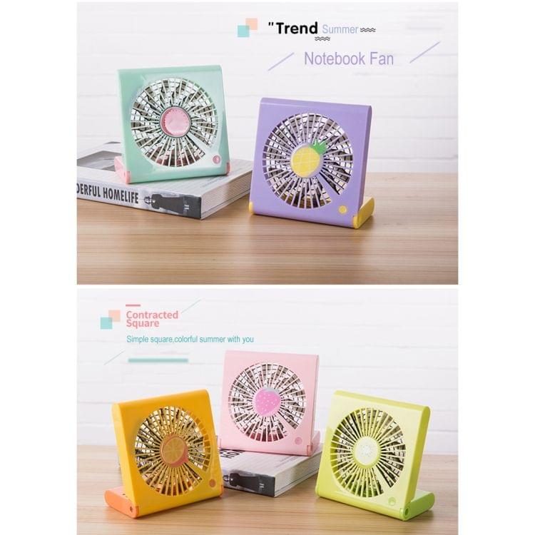 Lemon Pattern Mini Notebook Folding USB Fan with Wind 3 Speeds(Orange)