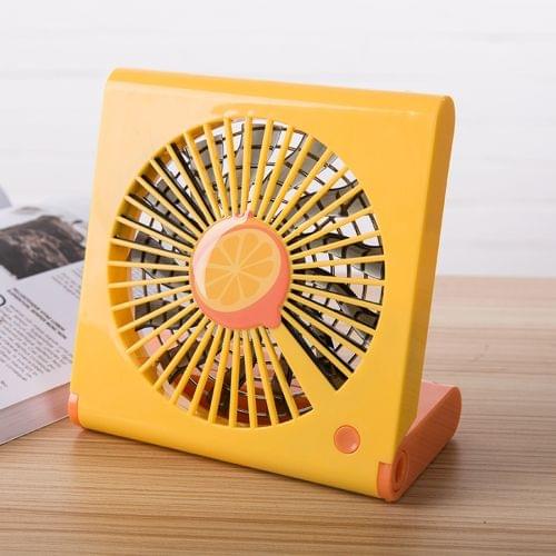 Lemon Pattern Mini Notebook Folding USB Fan with Wind 3 Speeds(Orange)