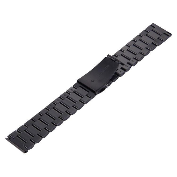 For Fitbit Blaze Smart Watch Butterfly Buckle 3 Beads Stainless Steel Watchband(Black)