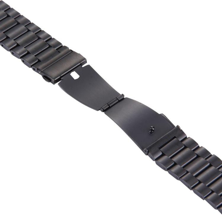 For Fitbit Blaze Smart Watch Butterfly Buckle 3 Beads Stainless Steel Watchband(Black)