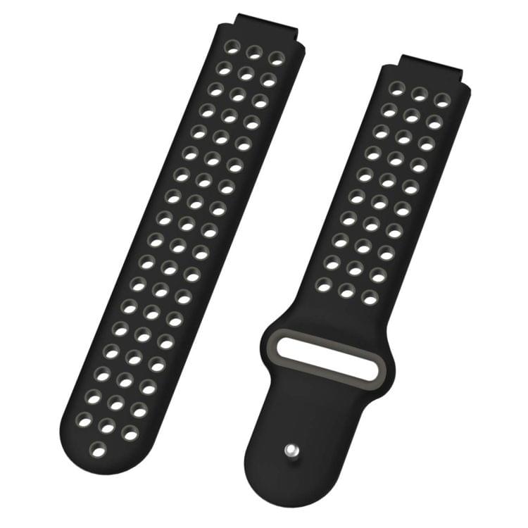 Double Colour Silicone Sport Wrist Strap for Garmin Forerunner 220 / Approach S5 / S20 (Black Grey)