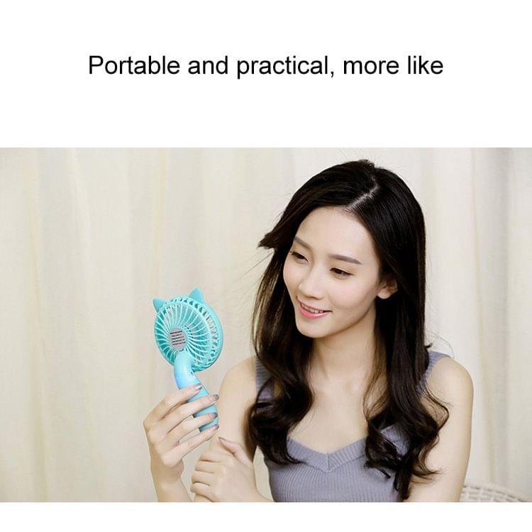 Portable Outdoor Handheld USB Charging Cartoon Squirrel Shape Mute Cooling Fan 3 Speeds(Pink)