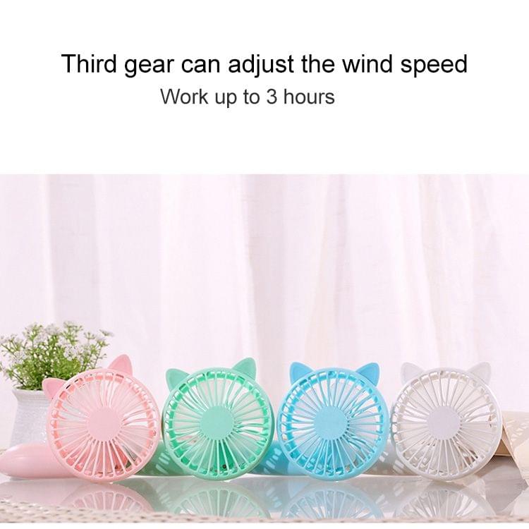 Portable Outdoor Handheld USB Charging Cartoon Squirrel Shape Mute Cooling Fan 3 Speeds(Pink)