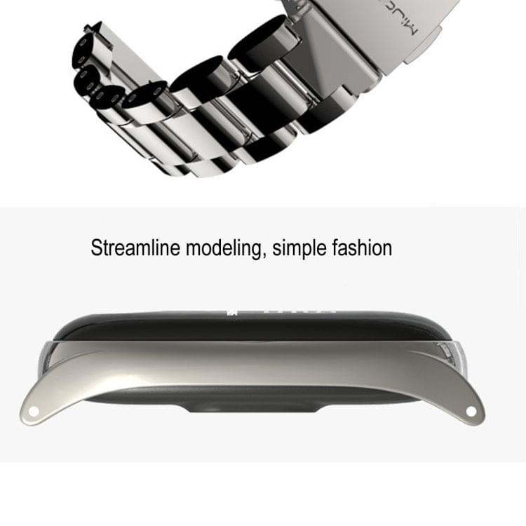 Mijobs Metal Strap for Original Xiaomi Mi Band 3 & 4 Strap Stainless Steel Bracelet Wristbands Replace Accessories(Gold)