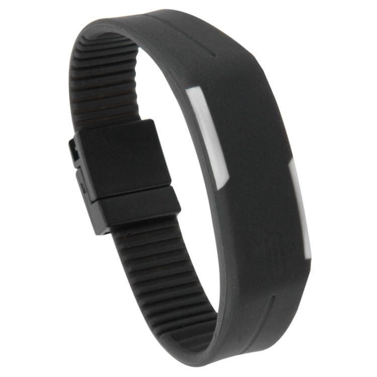 Fashion Waterproof Silicone Bracelet Watch with LED Display(Black)