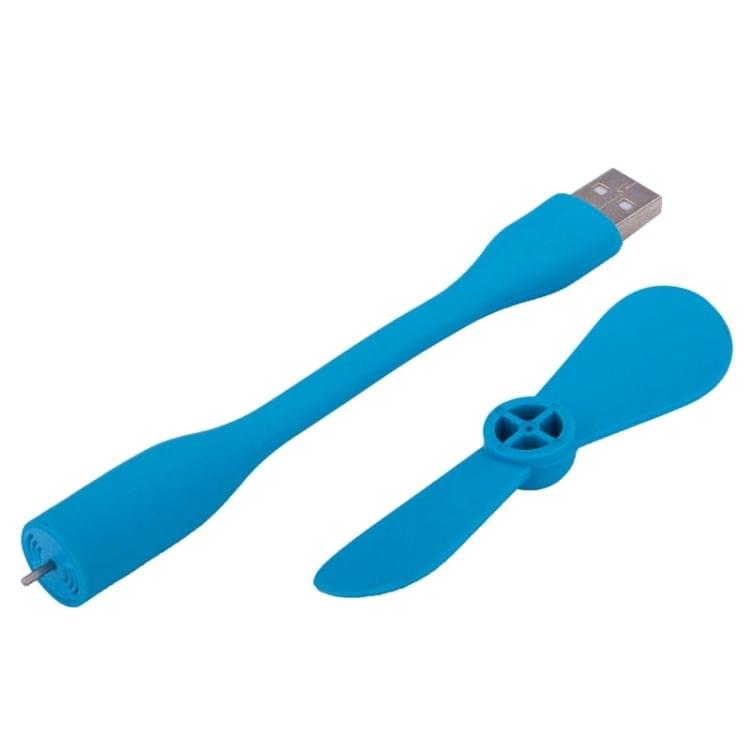 Flexible Mini Portable USB Powered 2-Blade USB Fan(Blue)