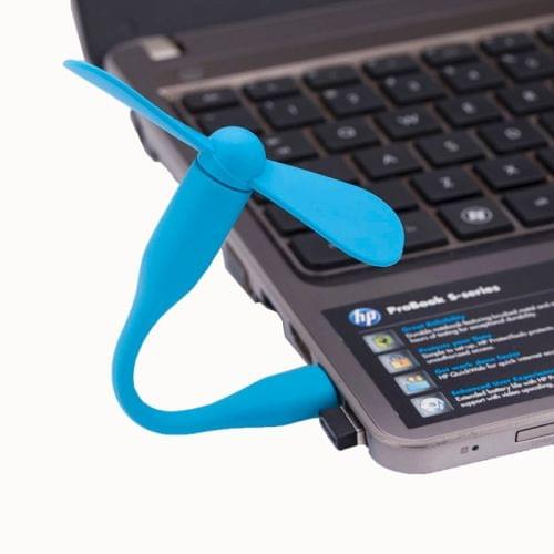 Flexible Mini Portable USB Powered 2-Blade USB Fan(Blue)