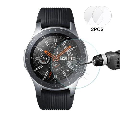 2 PCS ENKAY Hat-Prince 0.2mm 9H 2.15D Curved Edge Tempered Glass Film for Galaxy Watch 46mm