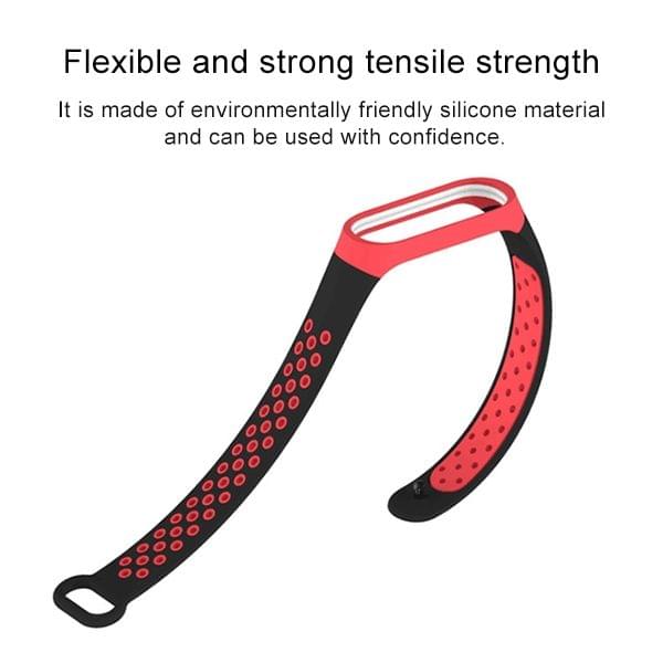 Colorful Silicone Wrist Strap Watch Band for Xiaomi Mi Band 3 & 4 (Black Grey)